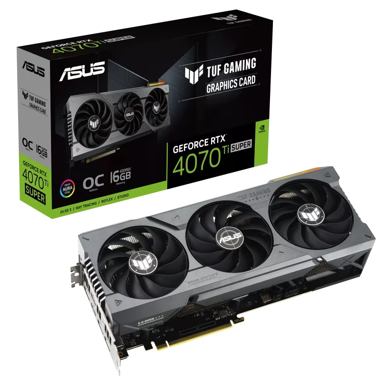 كرت الشاشة أسوس TUF جيمنج جيفورس RTX 4070 Ti SUPER OC Edition بسعة 16 جيجابايت