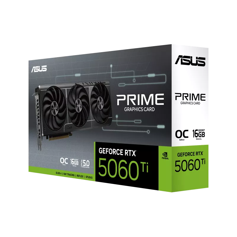 كرت الشاشة أسوس برايم جيفورس RTX 5060 Ti OC بسعة 16 جيجابايت من نوع GDDR7