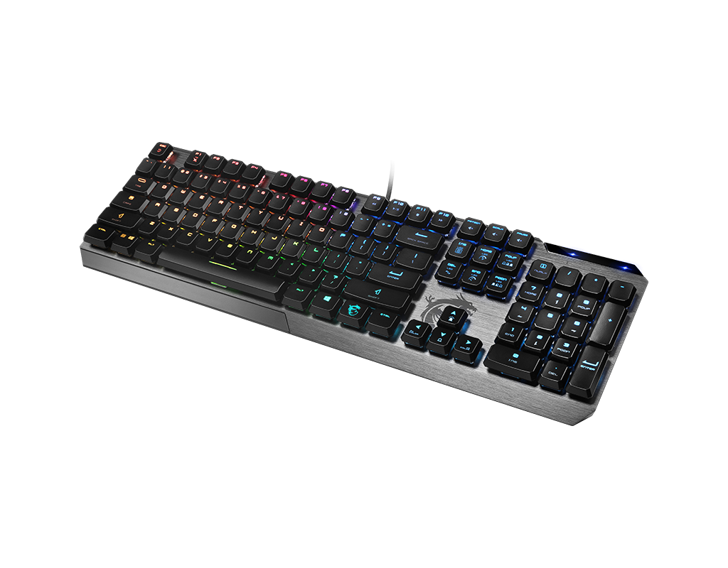 MSI Vigor GK50 Low Profile Gaming Keyboard, Backlit RGB LED, Kailh Low Profile Mechanical Switches