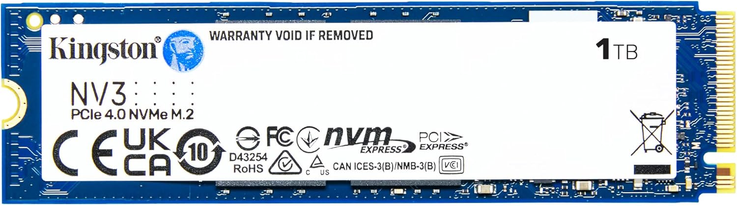 Kingston NV3 PCIe 4.0 NVMe SSD - Lower Power Consumption