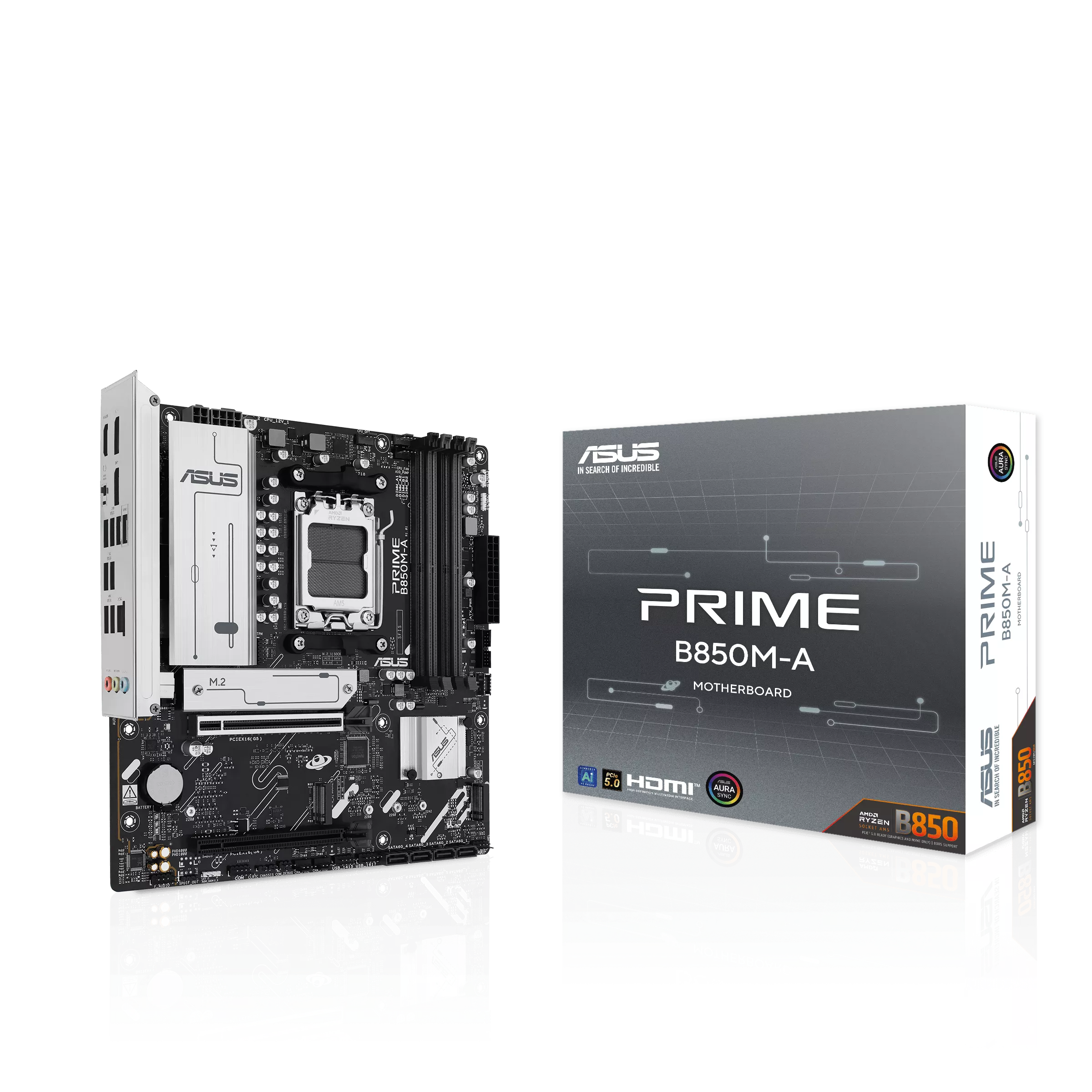 اللوحة الأم أسوس برايم B850 M-A وايفاي 6E مقبس AM5 حجم mATX - اسود