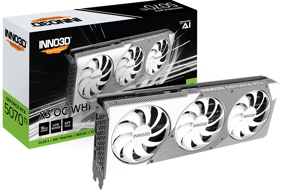 INNO3D GeForce RTX 5070 Ti X3 OC 16GB GDDR7 Graphic Card - White