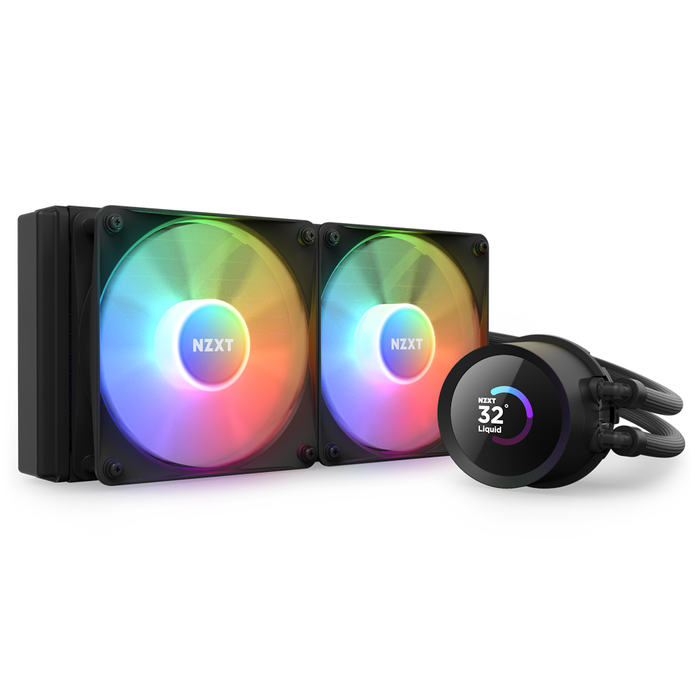 NZXT Kraken RGB AIO CPU Liquid Cooler - Black - 2 x F120 RGB Core - 240mm
