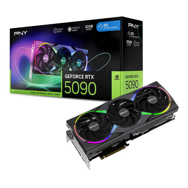 PNY GeForce RTX 5090 OC 32GB GDDR7 Graphics Card - Black