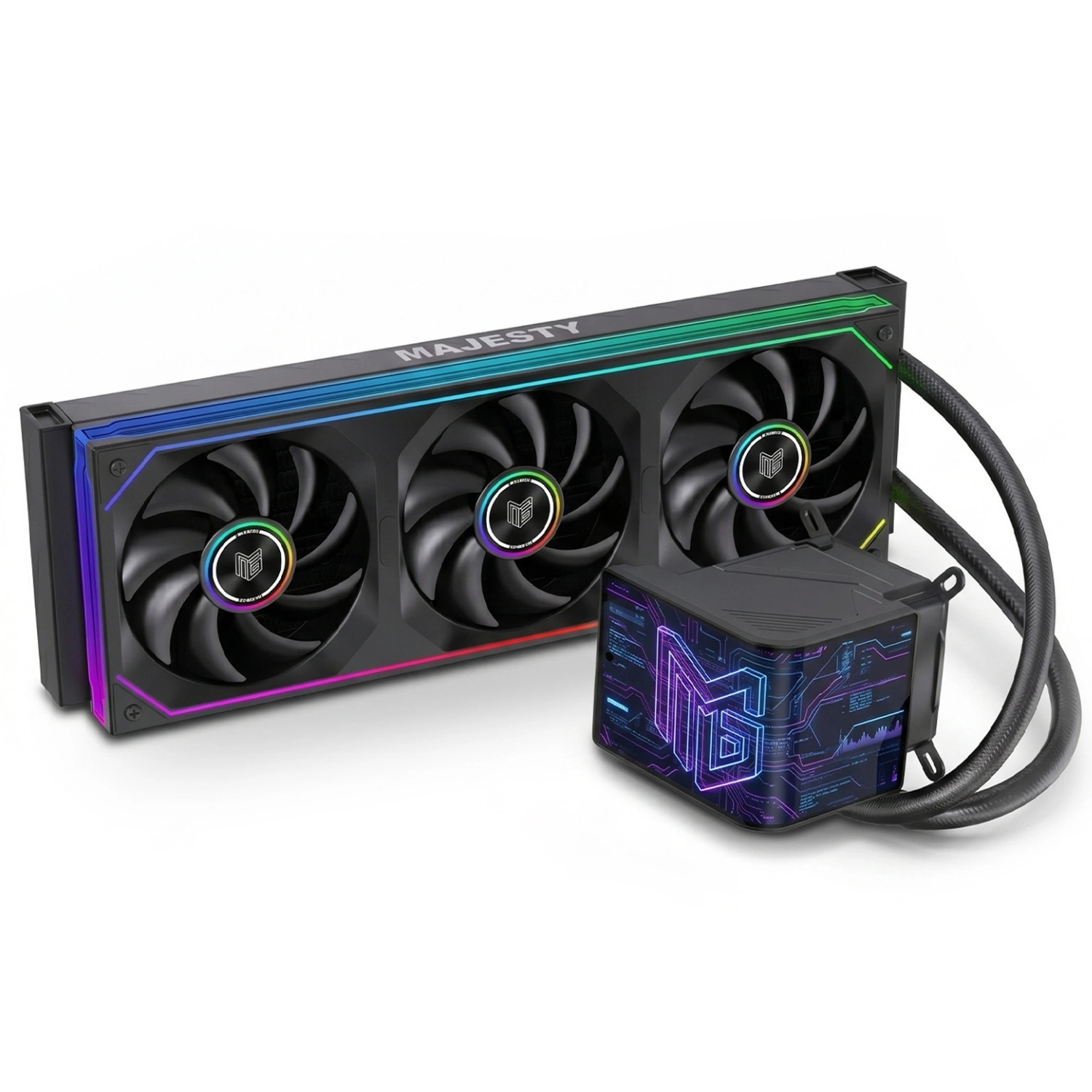 Majesty CLA-301 360mm ARGB Liquid Cooler | 6.67″ Curved AMOLED Display - Black