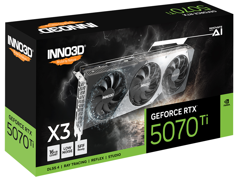 INNO3D GeForce RTX 5070 Ti X3 OC 16GB GDDR7 Graphic Card - Black