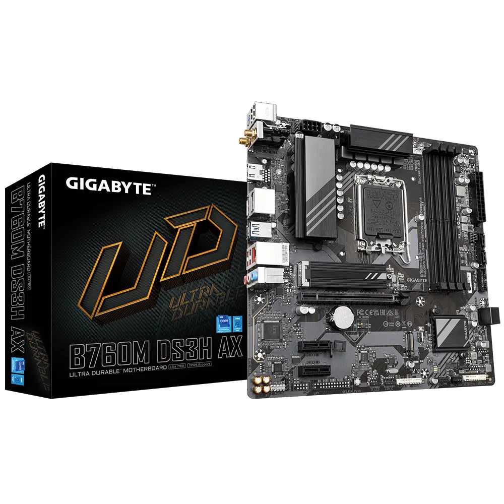 اللوحة الأم جيجابايت B760M DS3H AX - مقبس LGA1700 إنتل - DDR5