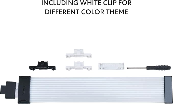 كابل تمديد طاقة Lian Li PW16-121W بـ 16 سنًا وإضاءة RGB قابلة للعنونة مع تحكم لاسلكي - شريط بـ 12 مصباح LED