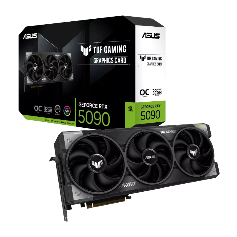كرت الشاشة أسوس TUF جيمنج جيفورس RTX 5090 OC إديشن بسعة 32 جيجابايت من نوع GDDR7