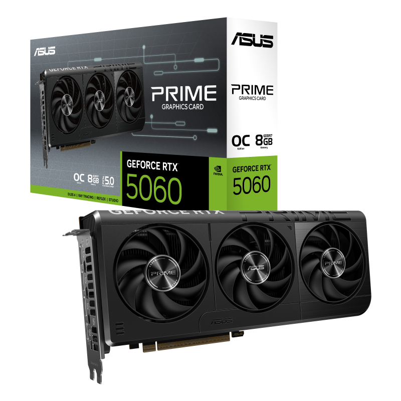 كرت الشاشة أسوس برايم جيفورس RTX 5060 OC إديشن بسعة 8 جيجابايت من نوع GDDR7 