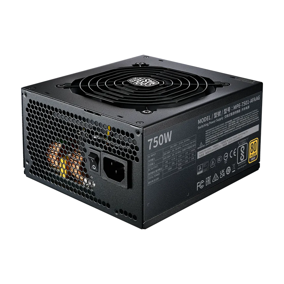 مزود الطاقة كولر ماستر MWE GOLD 750 V2 ATX 3.0 بكفاءة +80 Gold معياري بالكامل