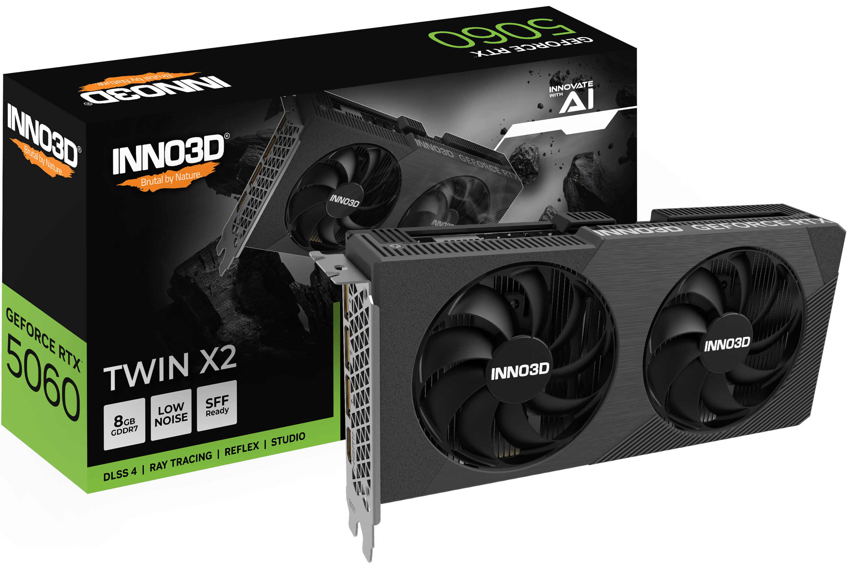 INNO3D GeForce RTX™ 5070 TWIN X2 12GB GDDR7 - Black | RAIQ