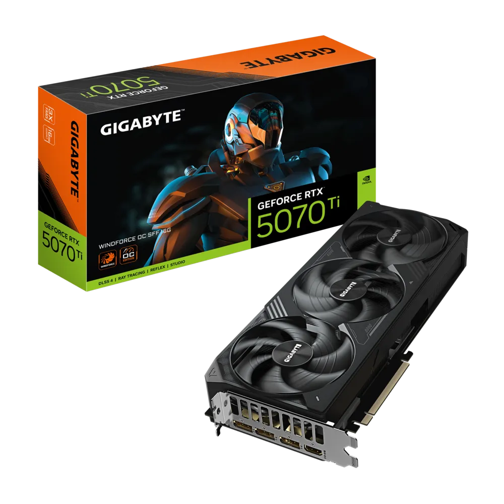 り*ん様 GIGABYTE GeForce RTX 5070 12GB【動作品】 Gigabyte GeForce RTX™ 5070 WINDFORCE OC SFF 12GB GDDR7 - Black | RAIQ