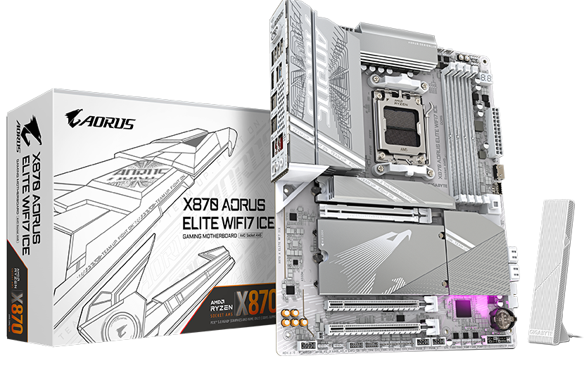 اللوحة الأم جيجابايت X870 أوروس إيليت WIFI7 أيس - مقبس AM5 AMD