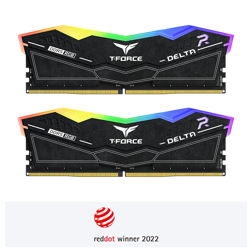 رامات تيم جروب T-Force Delta RGB DDR5 بسعة 32 جيجابايت (2×16) بسرعة 6000 ميجاهرتز - CL38 - أسود