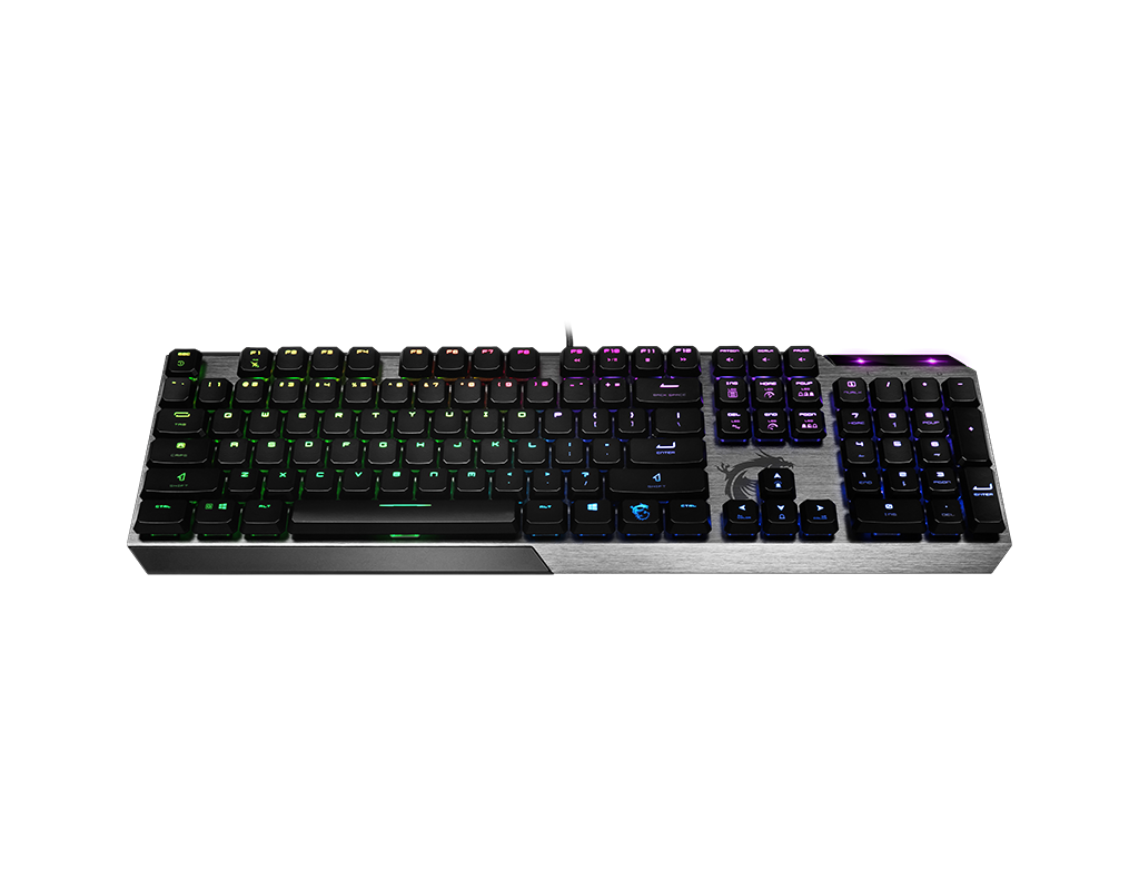 MSI Vigor GK50 Low Profile Gaming Keyboard, Backlit RGB LED, Kailh Low Profile Mechanical Switches