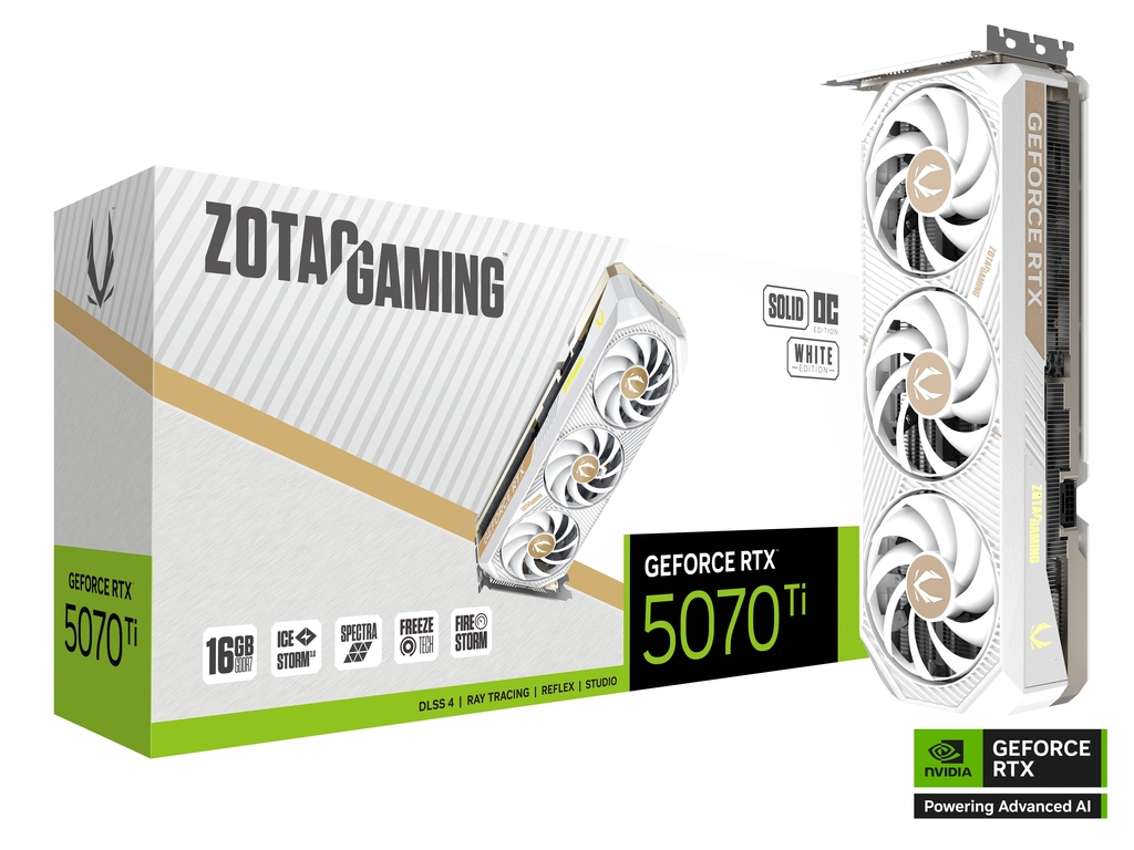 ZOTAC GAMING GeForce RTX 5070 Ti SOLID CORE OC White Edition 16GB