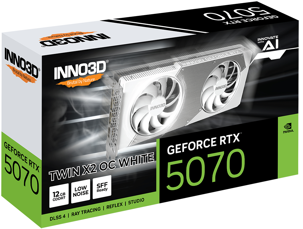 INNO3D GeForce RTX™ 5070 TWIN X2 OC 12GB GDDR7 - White | RAIQ