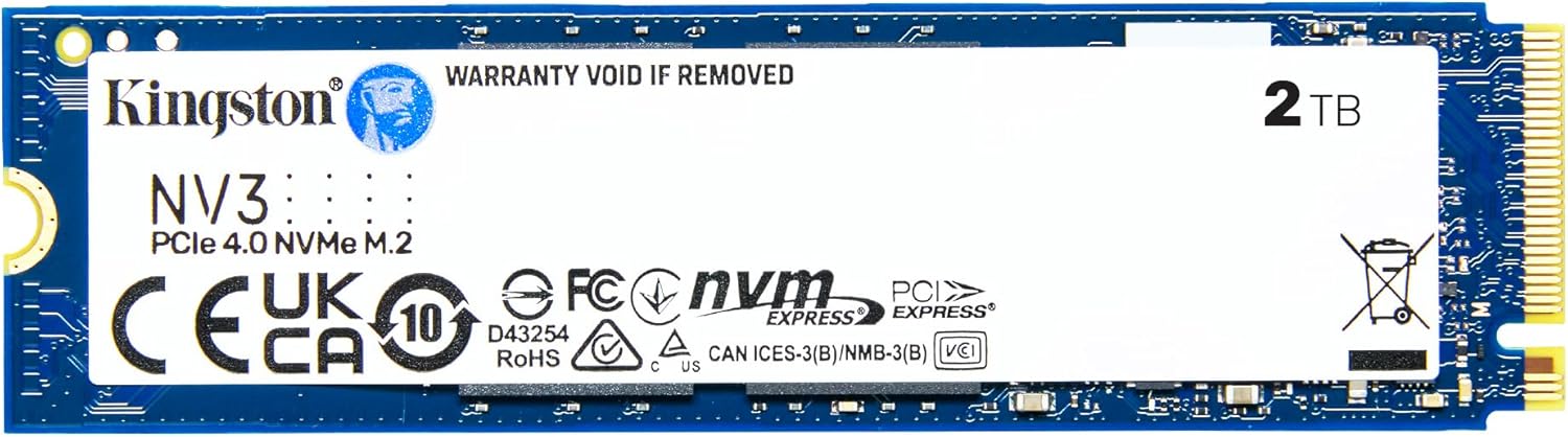 Kingston NV3 2280 1TB SSD PCIe 4.0 NVMe M.2 - (6,000 MB/s