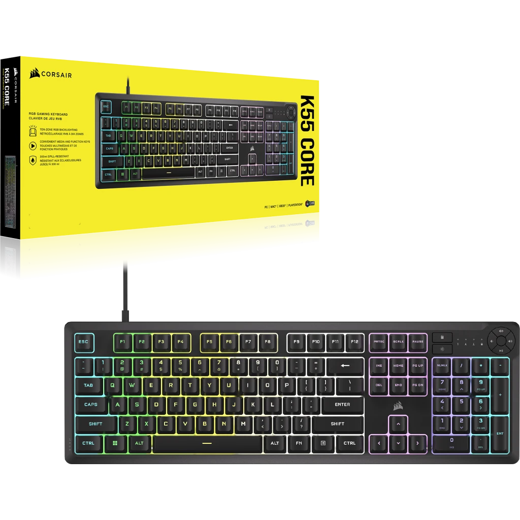 Corsair K55 CORE RGB Wired Gaming Keyboard